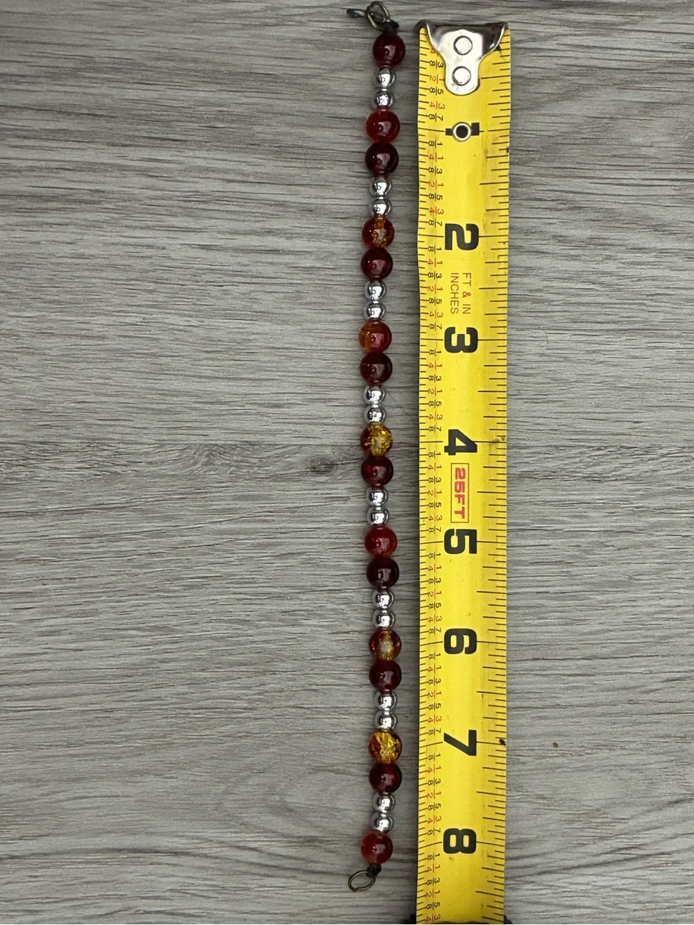 Women's Amber and Silver Beaded Bracelet